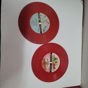 Peter Pan Records Lot of 2 vinyl Red Colored 45 rpms